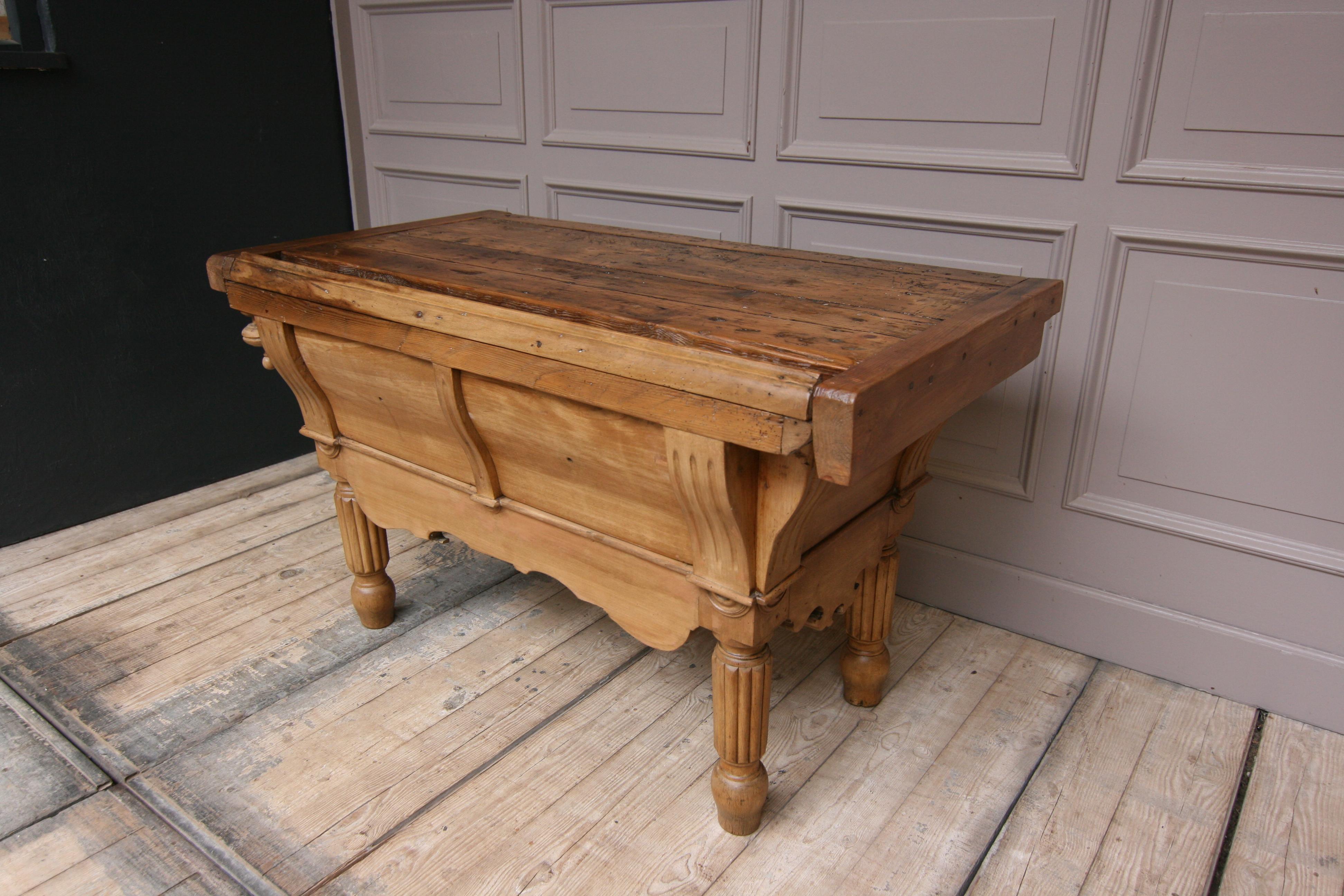 19th Century Double Sided Louis Philippe Butchers Block Table 10