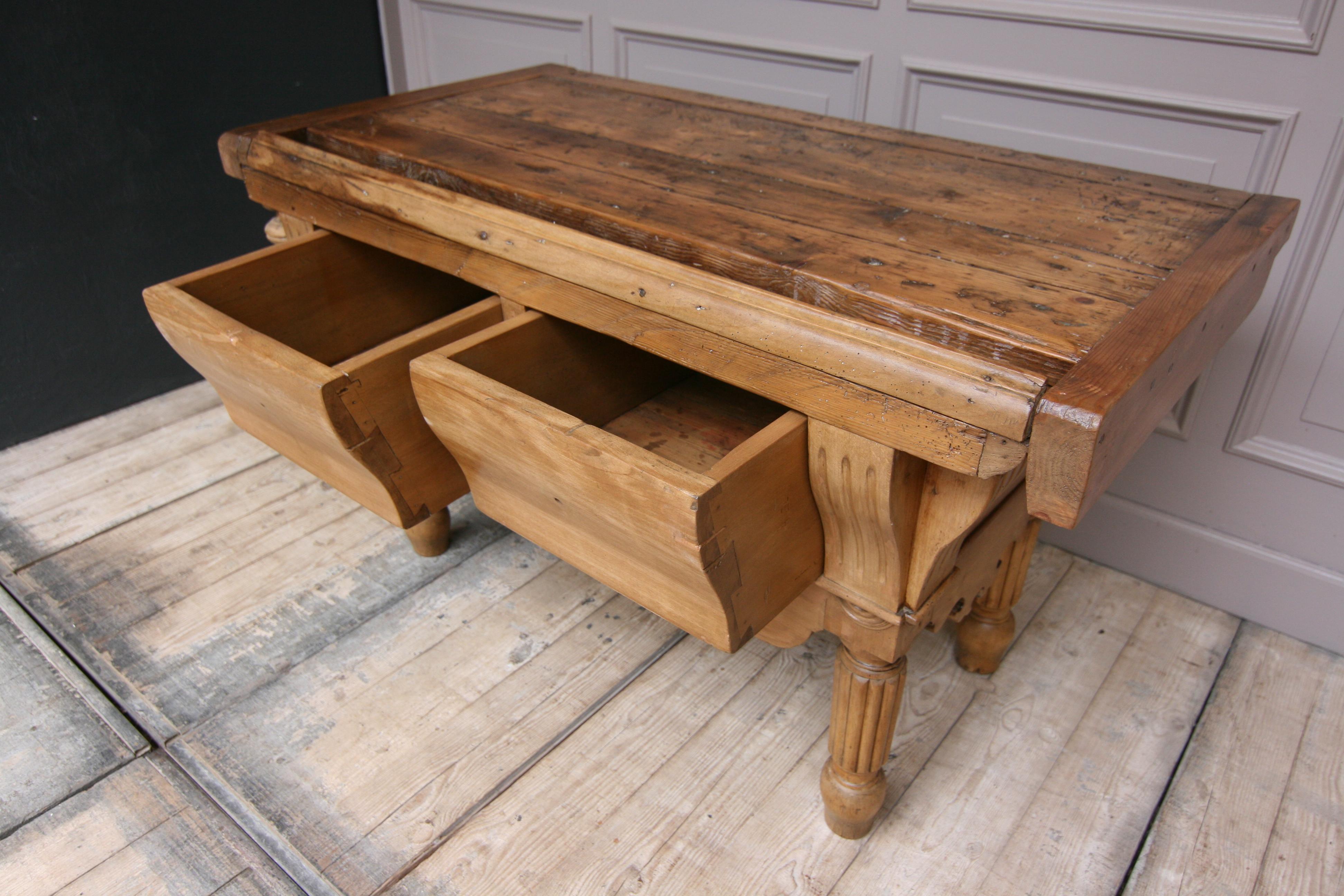 19th Century Double Sided Louis Philippe Butchers Block Table 11