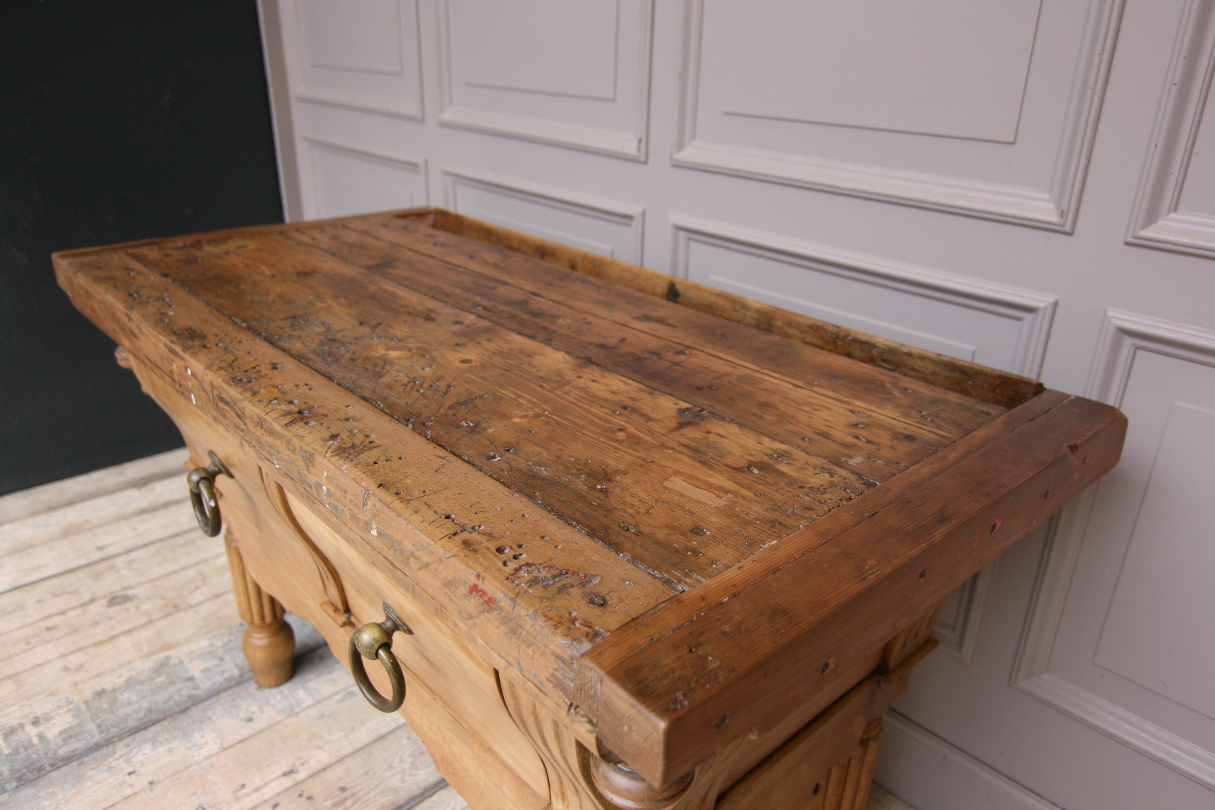 Beech 19th Century Double Sided Louis Philippe Butchers Block Table