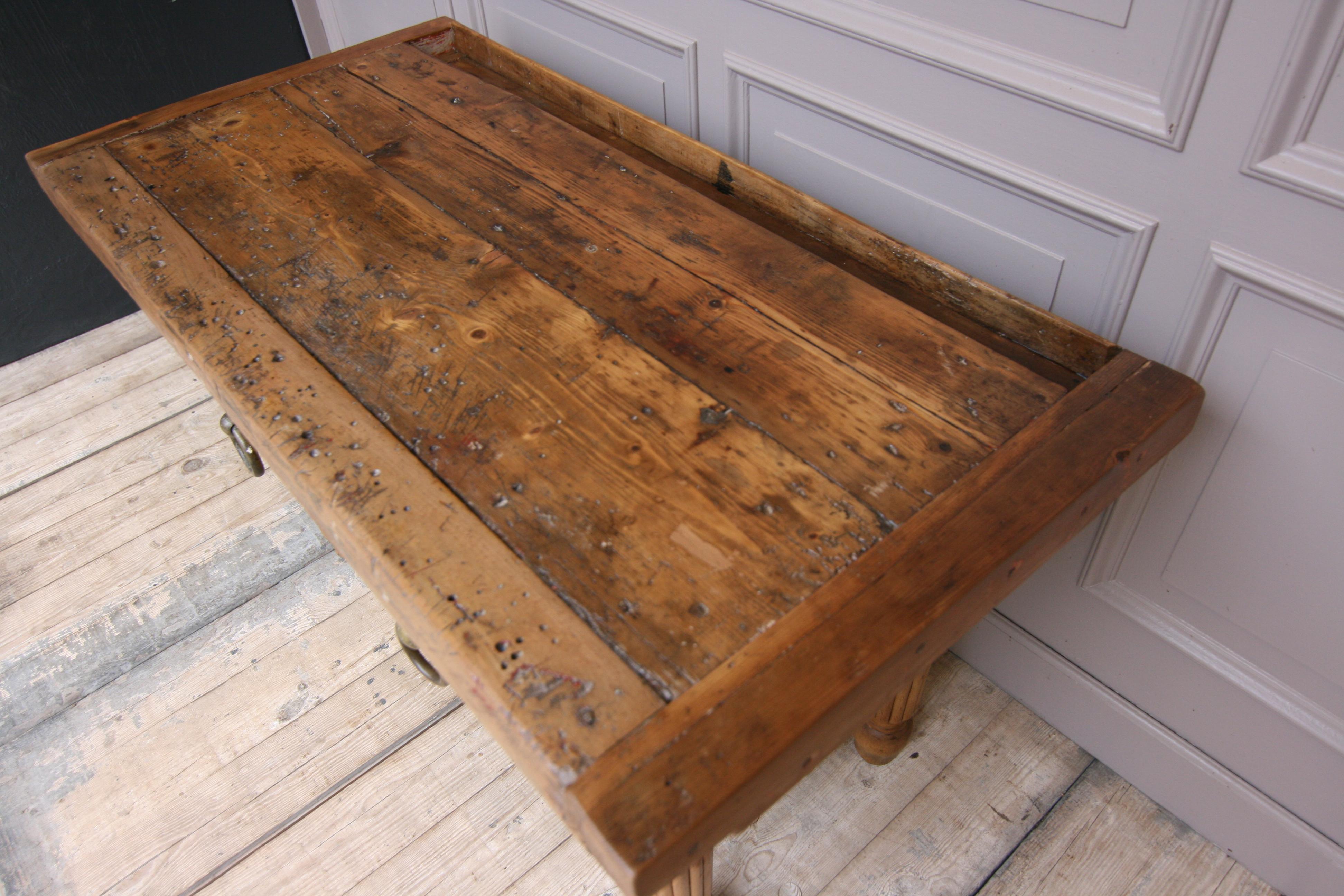 19th Century Double Sided Louis Philippe Butchers Block Table 1