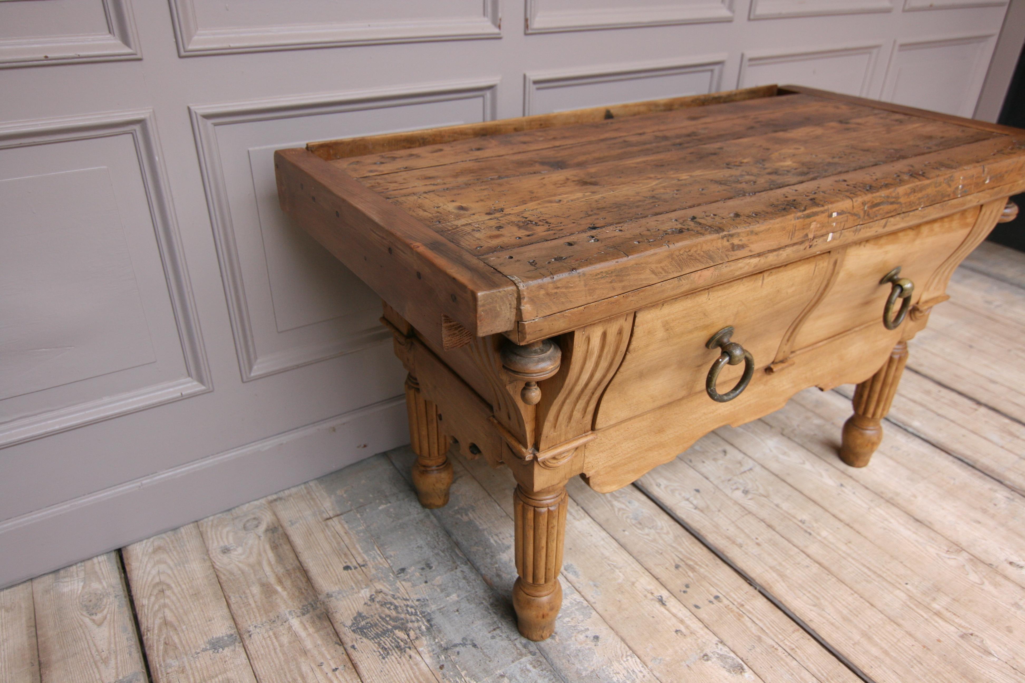 19th Century Double Sided Louis Philippe Butchers Block Table 2
