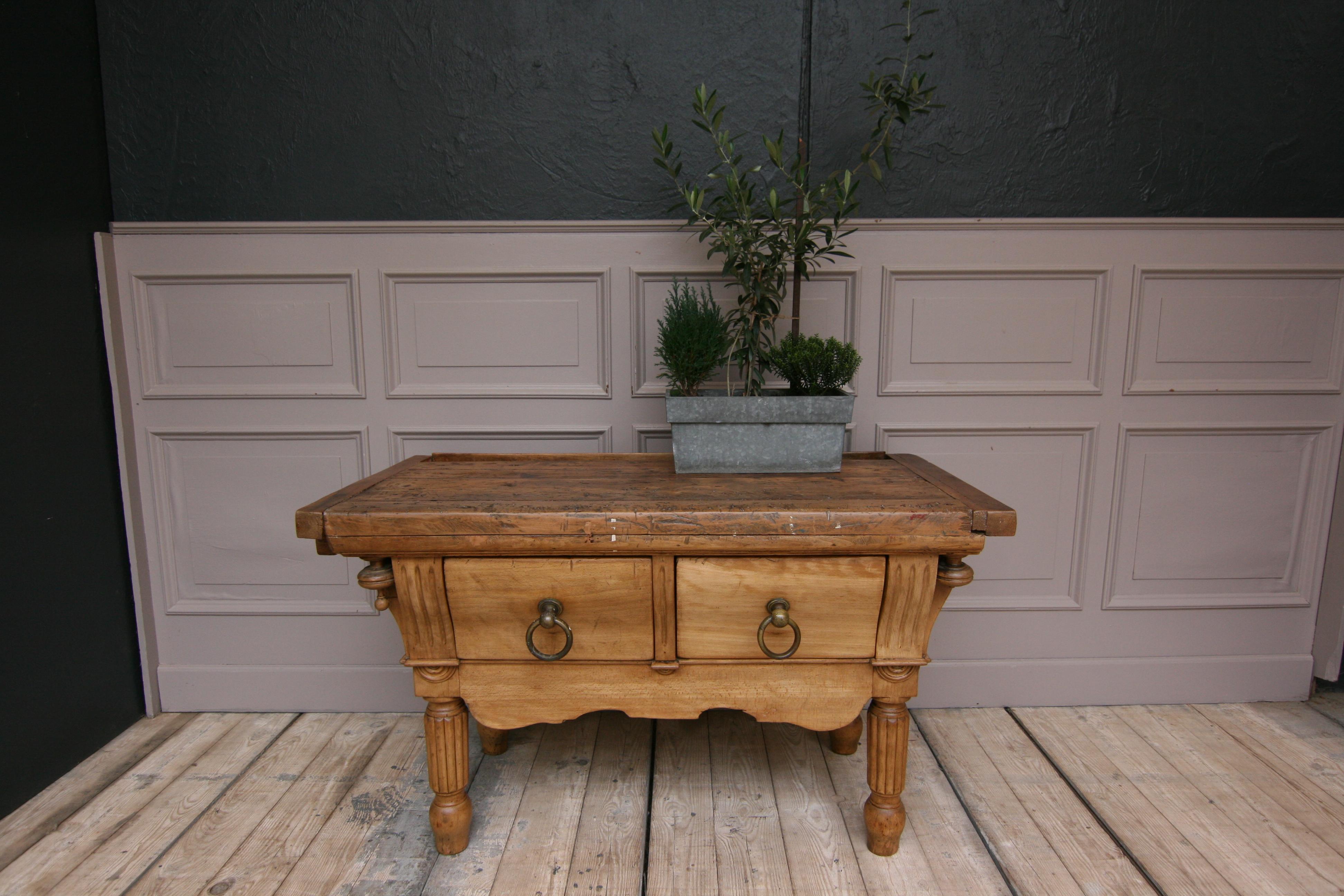 19th Century Double Sided Louis Philippe Butchers Block Table 3