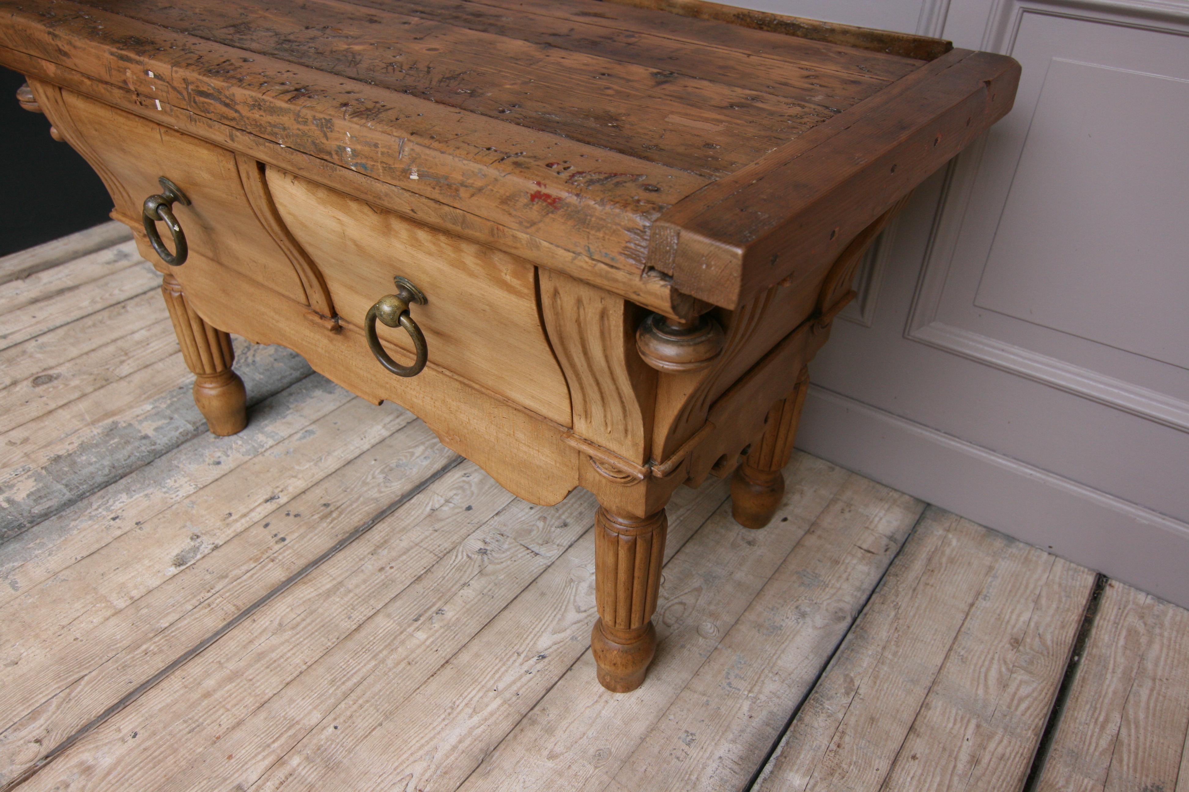 19th Century Double Sided Louis Philippe Butchers Block Table 4