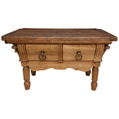 19th Century Double Sided Louis Philippe Butchers Block Table