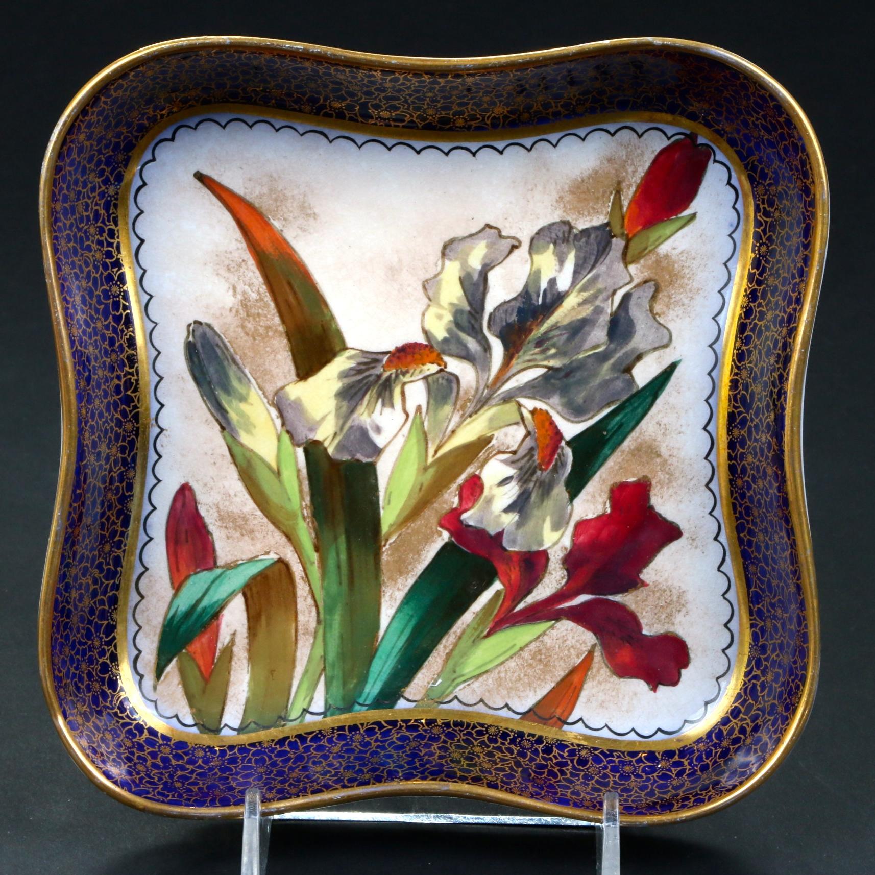 19th Century Doulton Burslem Hand Painted Floral Dessert Set For Sale 3