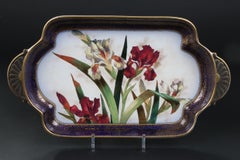 19th Century Doulton Burslem Hand Painted Floral Dessert Set