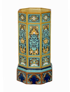 19th Century Doulton & Co. Majolica Stoneware Umbrella Stand