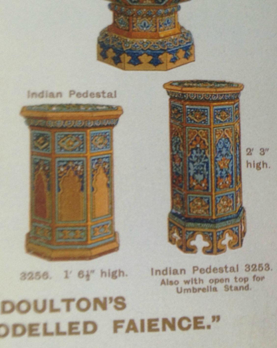 Molded 19th Century Doulton & Co. Majolica Stoneware Umbrella Stand