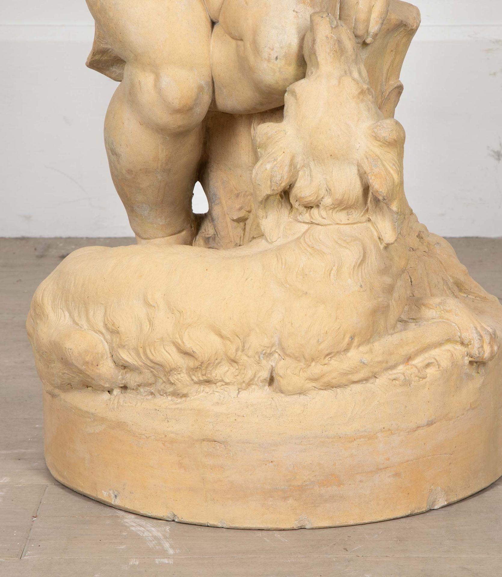 Doulton & Co Terrakotta-Figurenstatue eines Jungen, der einen Hund füttert, aus dem 19. Jahrhundert im Angebot 2
