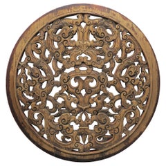 19th Century Dragon Carving Double Sided Circle