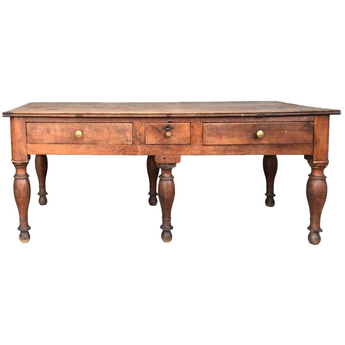 19th Century Draper Table Charles X Period in Walnut