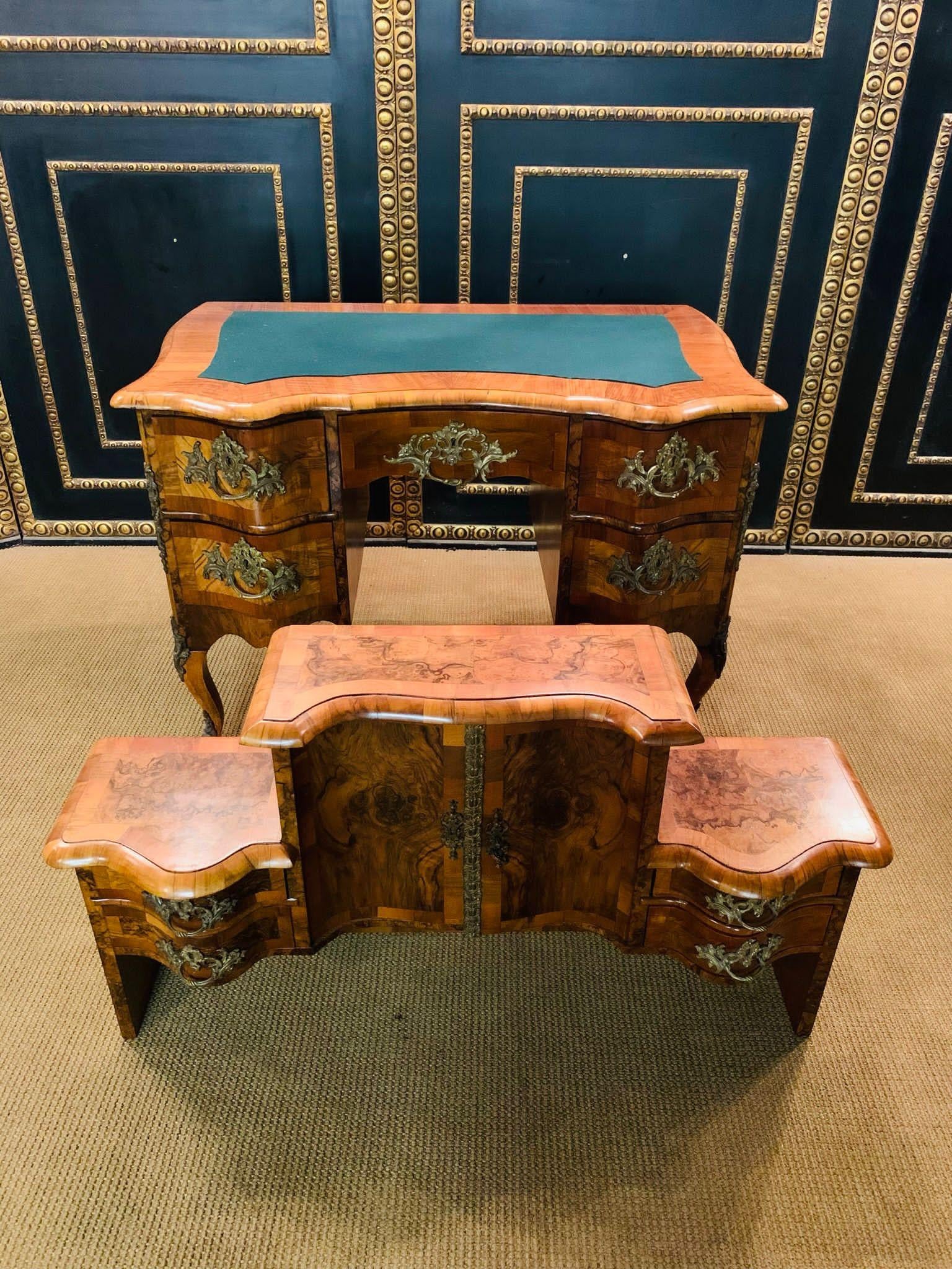 19th Century antique Dresden Baroque Desk with Top Walnut veneer For Sale 7