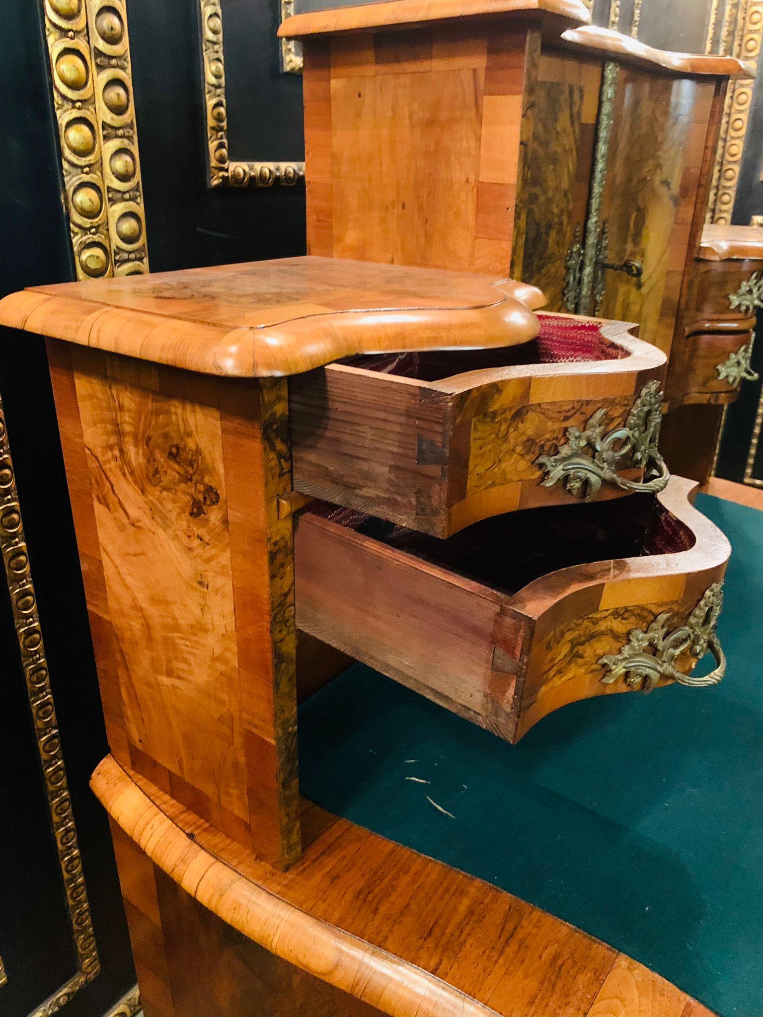 19th Century antique Dresden Baroque Desk with Top Walnut veneer For Sale 13