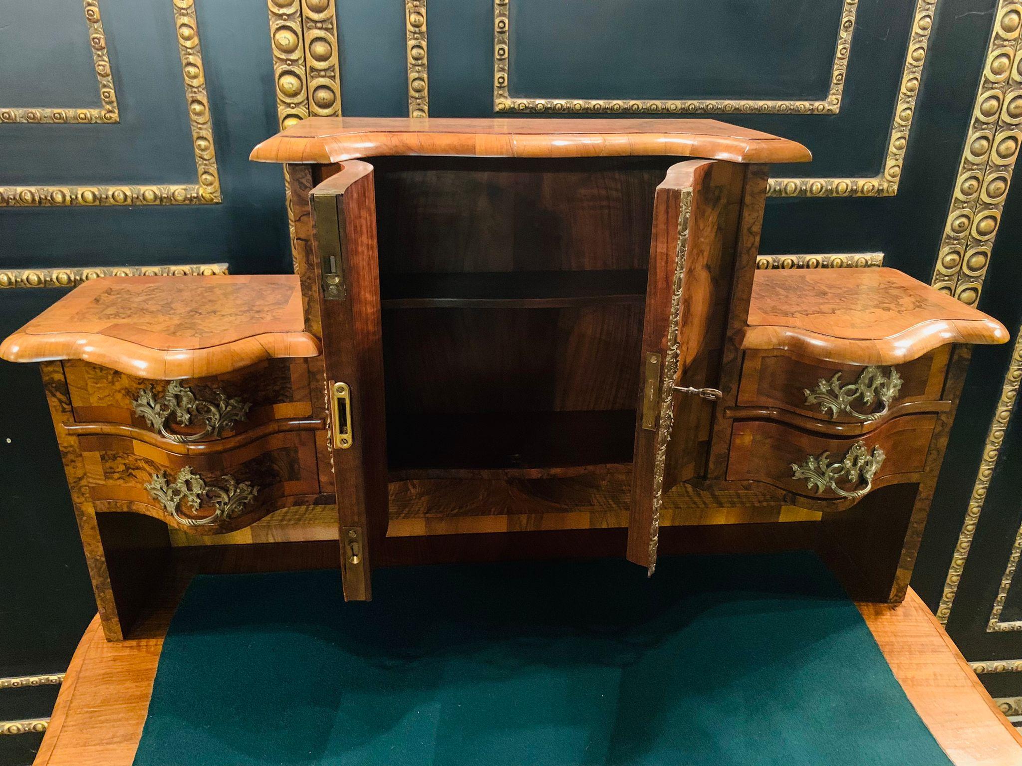 19th Century antique Dresden Baroque Desk with Top Walnut veneer For Sale 3