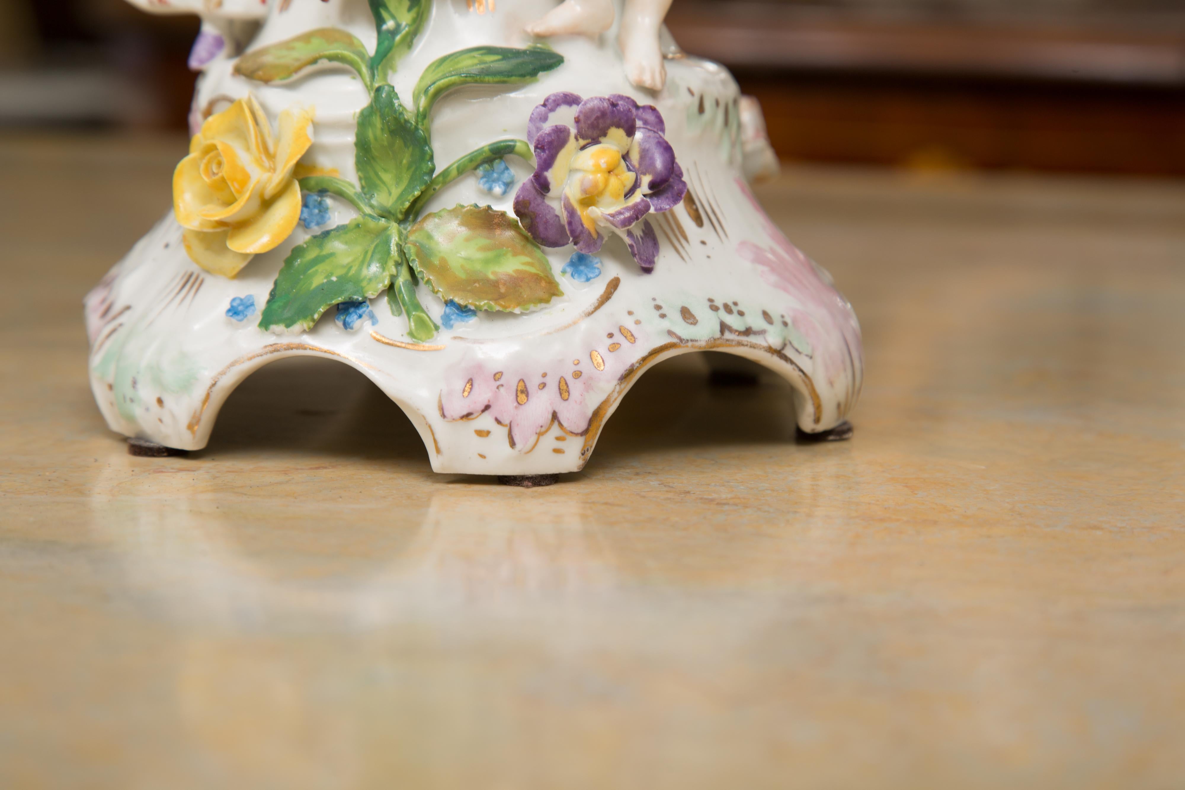 Hand-Painted 19th Century Dresden Compote