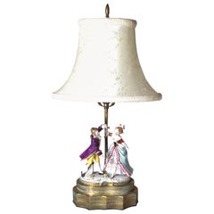 19th Century Dresden Porcelain Figurine Now as a Lamp