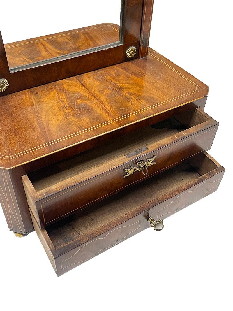 Nutwood 19th Century Dressing table mirror in Empire style For Sale