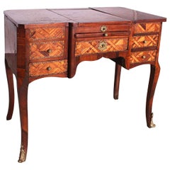 19th Century Dressing Table Vanity Unit French Louis XV Style Marquetry