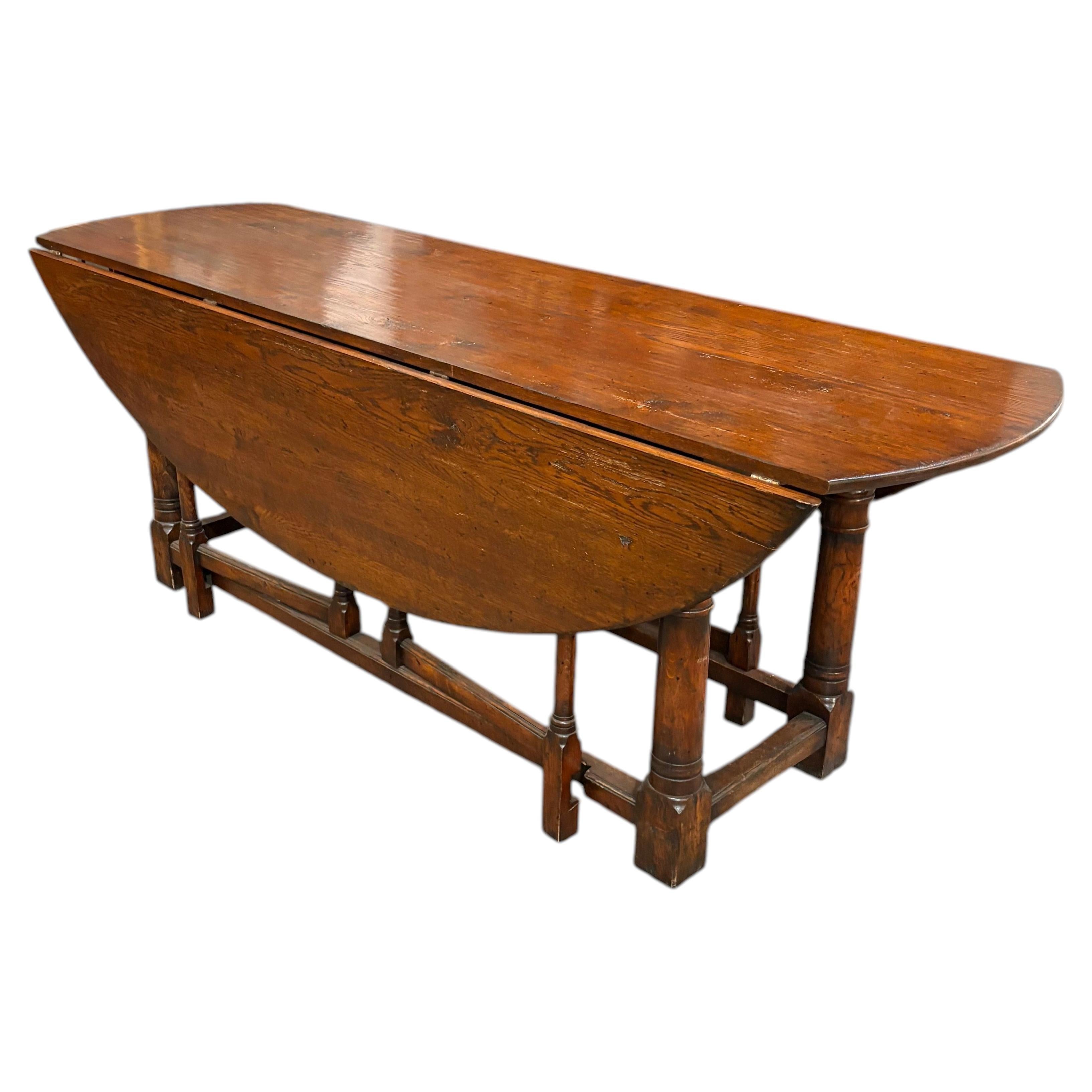 19th Century English Drop-Leaf Dining Table, Hand-Crafted, Circa 1820