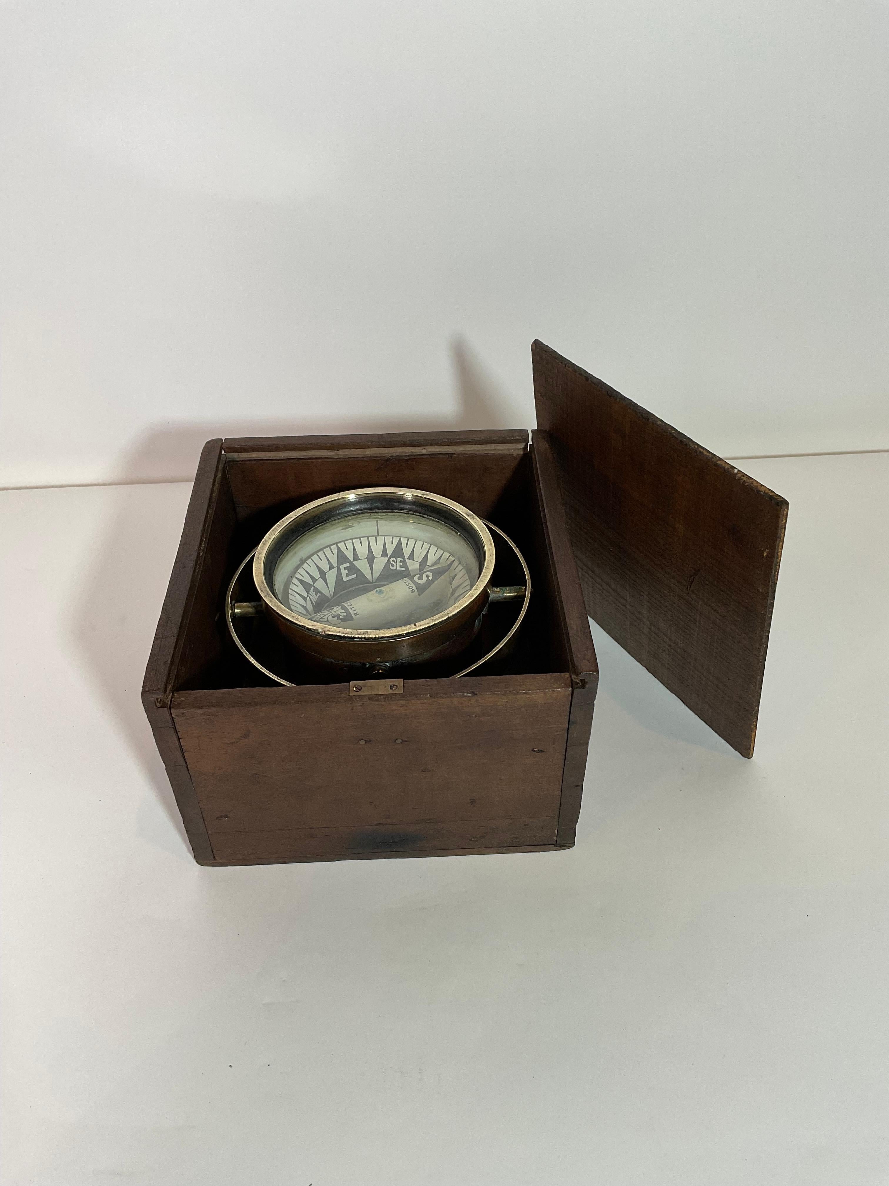 Laiton Compas à carte sèche du 19e siècle par Ritchie of Boston daté de 1863 en vente