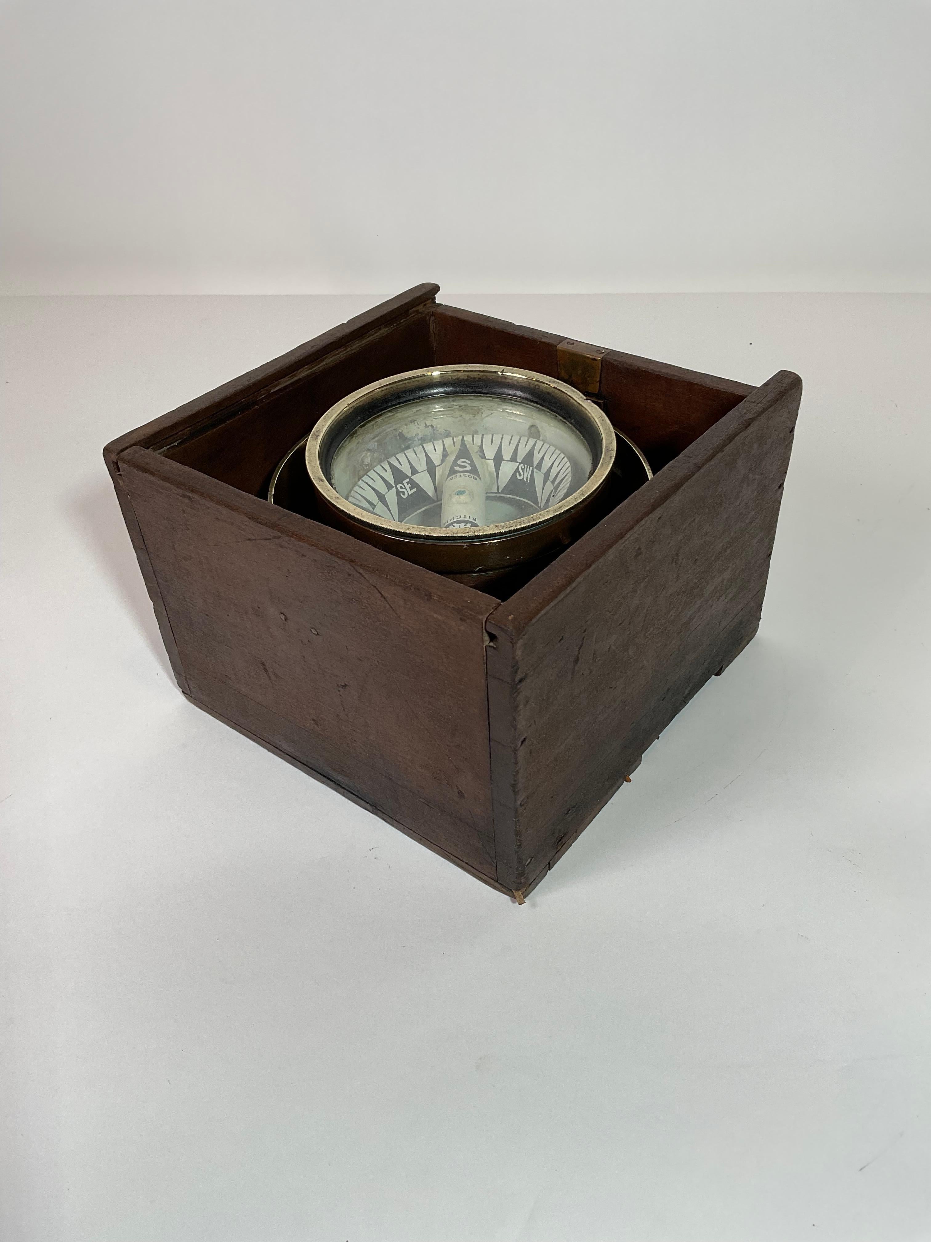 Compas à carte sèche du 19e siècle par Ritchie of Boston daté de 1863 en vente 2