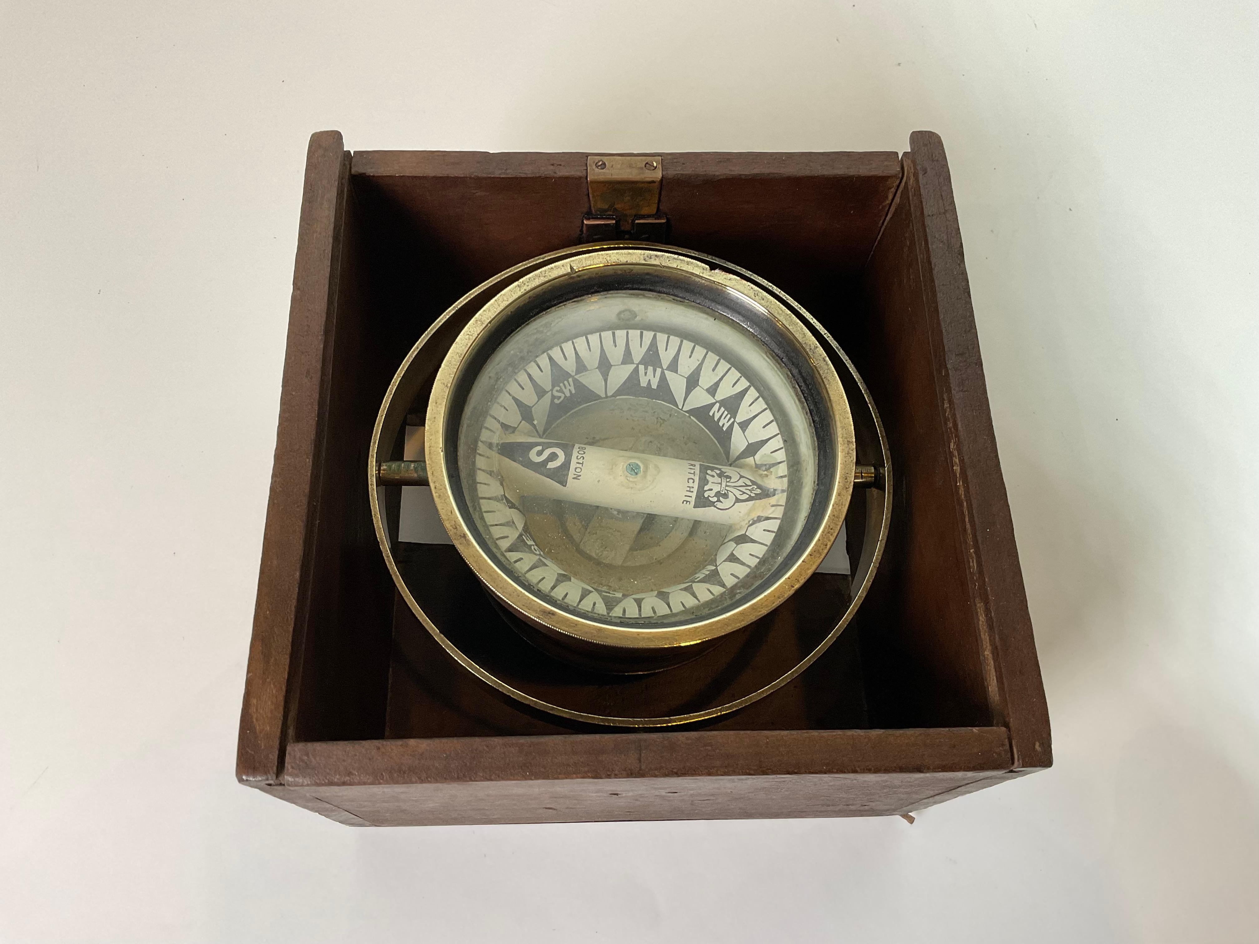 Compas à carte sèche du 19e siècle par Ritchie of Boston daté de 1863 en vente 3