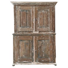 Armoire suédoise du 19e siècle, grattée à sec
