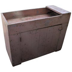 Antique 19th Century Dry Sink in  Original Dusty Rose Paint