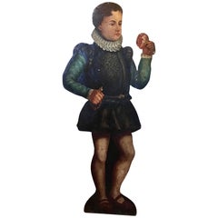 19th Century Dummy Board, Hand Painted Figure of English Elizabethan Boy