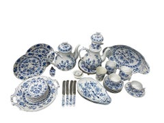 19th Century Dutch 36-piece Blue Onion tableware by Louis Regout Maastricht