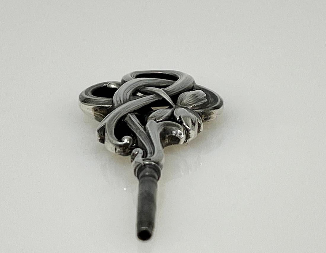19th Century Dutch Art Nouveau silver watch-key, 1890 For Sale 2