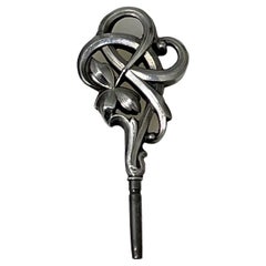 Porte-montre Art nouveau néerlandais du 19ème siècle en argent, 1890