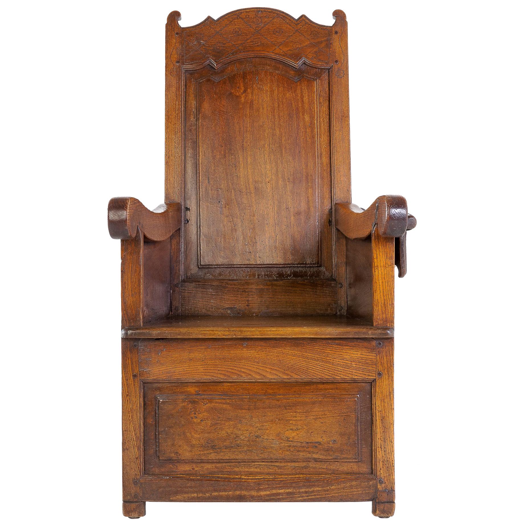 19th Century Dutch Ash Lambing Chair