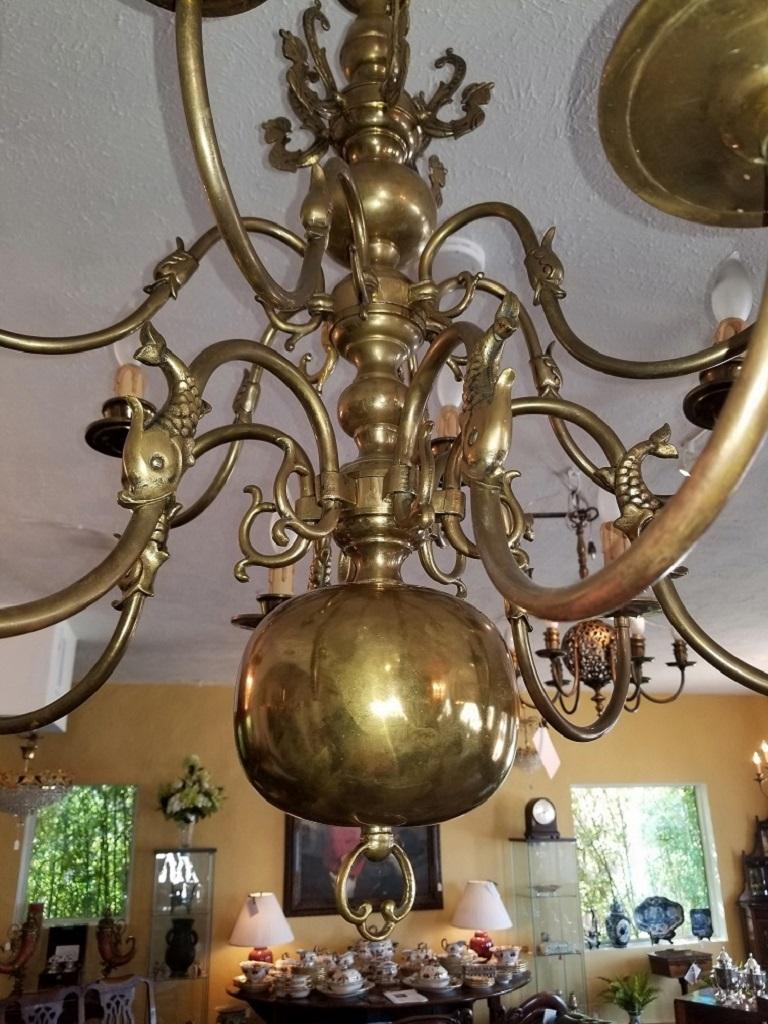 two tier brass chandelier