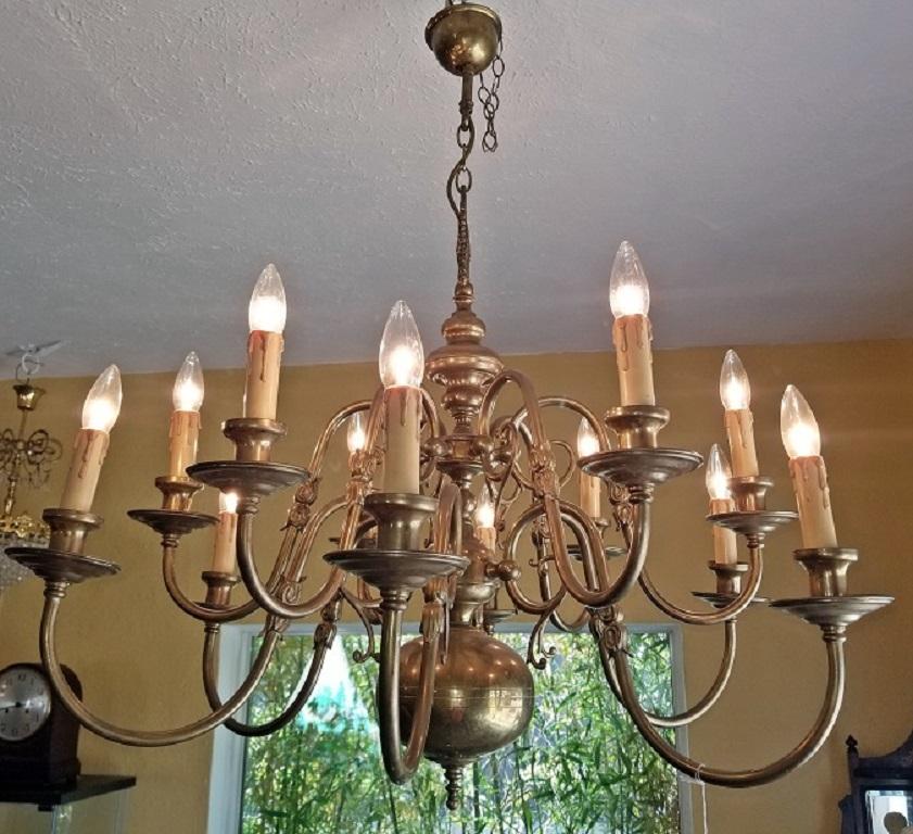 12 light brass chandelier