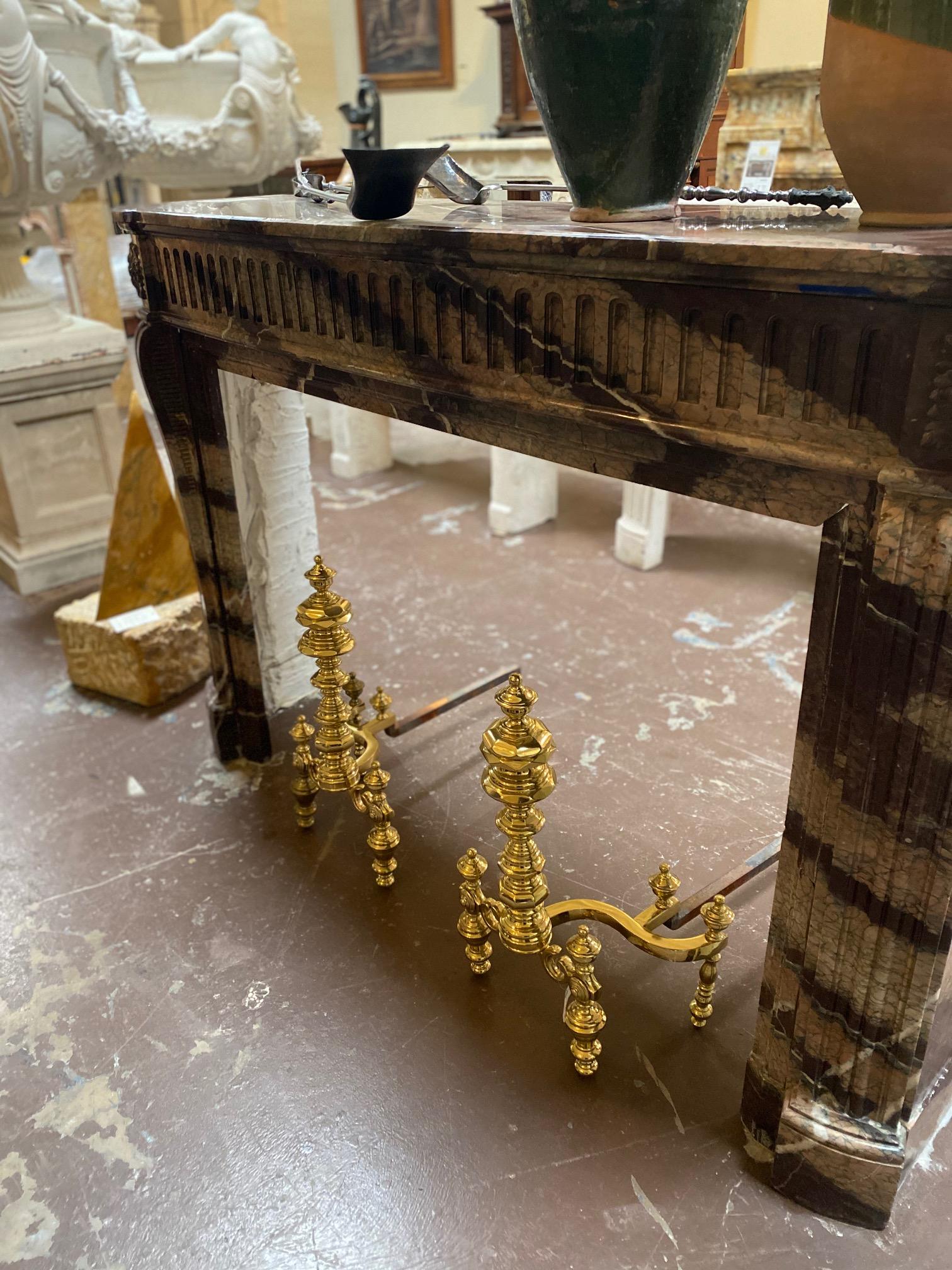 French 19th Century Dutch Baroque Style Andirons For Sale
