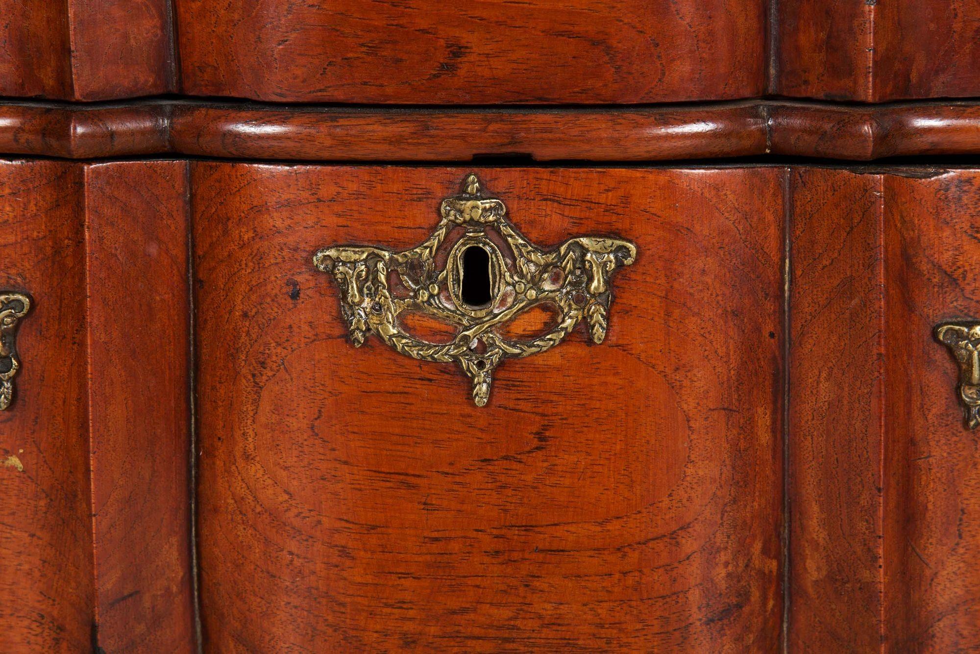 19th Century Dutch Baroque Style Oak Chest of Drawers For Sale 13