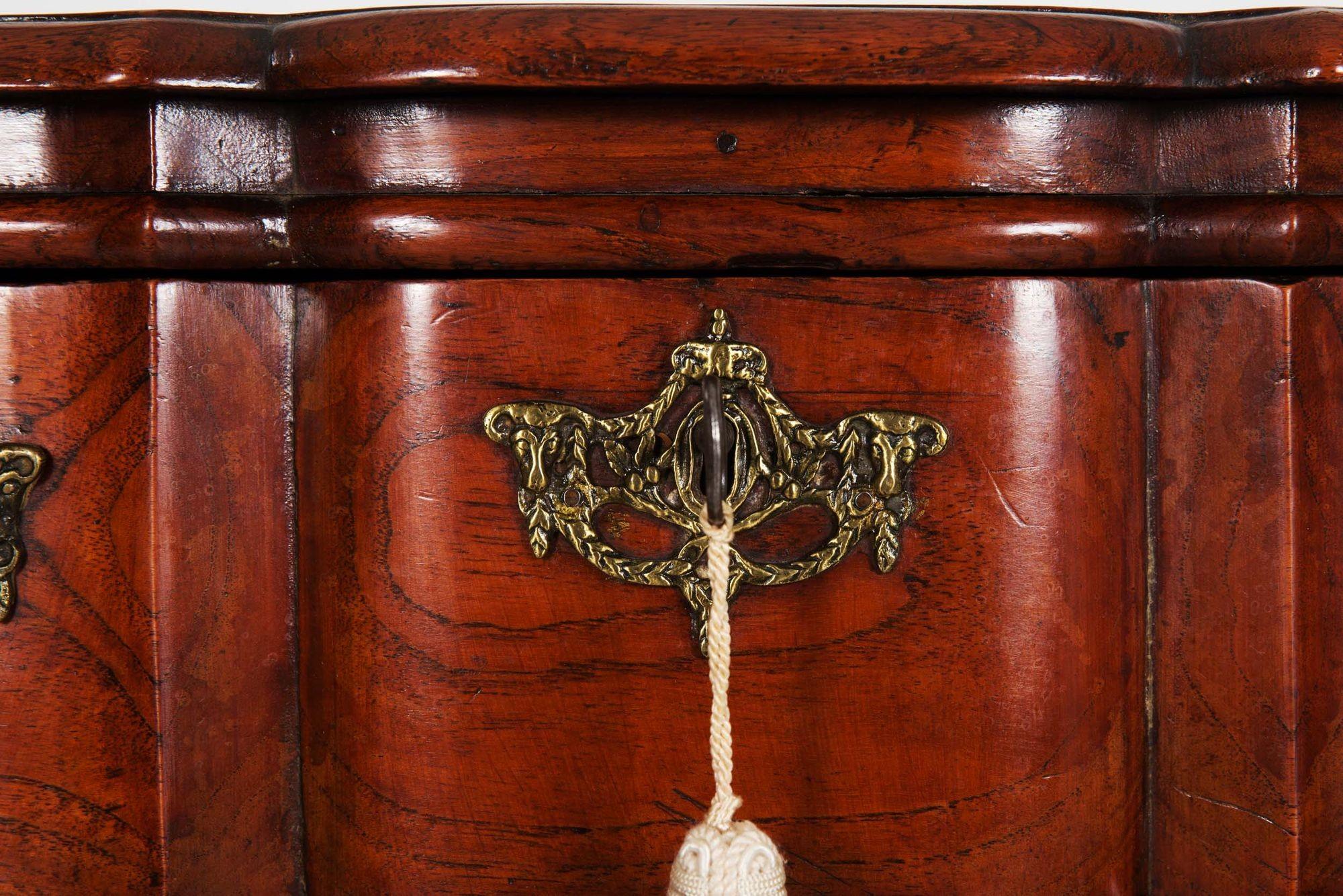 19th Century Dutch Baroque Style Oak Chest of Drawers For Sale 14