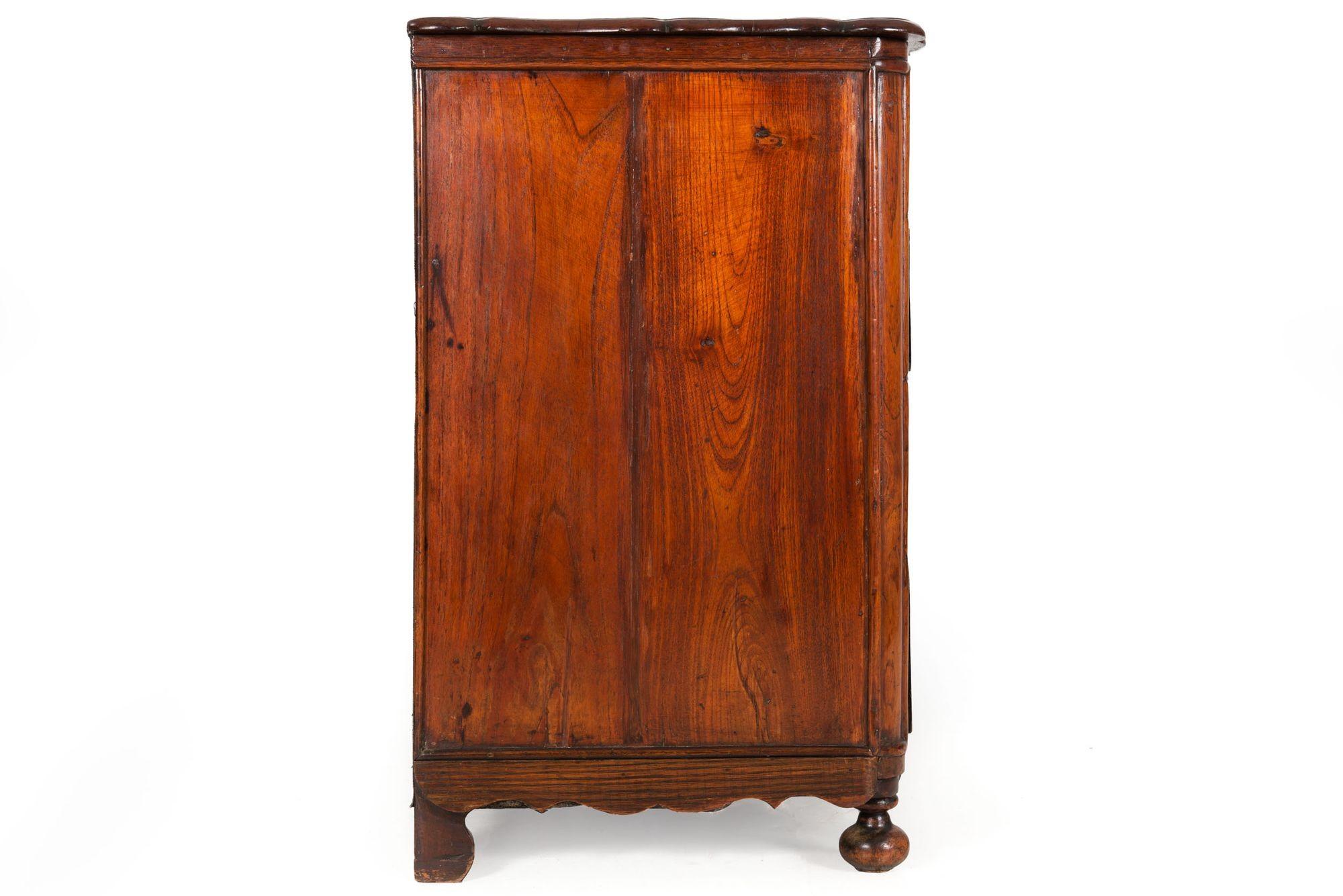 Brass 19th Century Dutch Baroque Style Oak Chest of Drawers For Sale