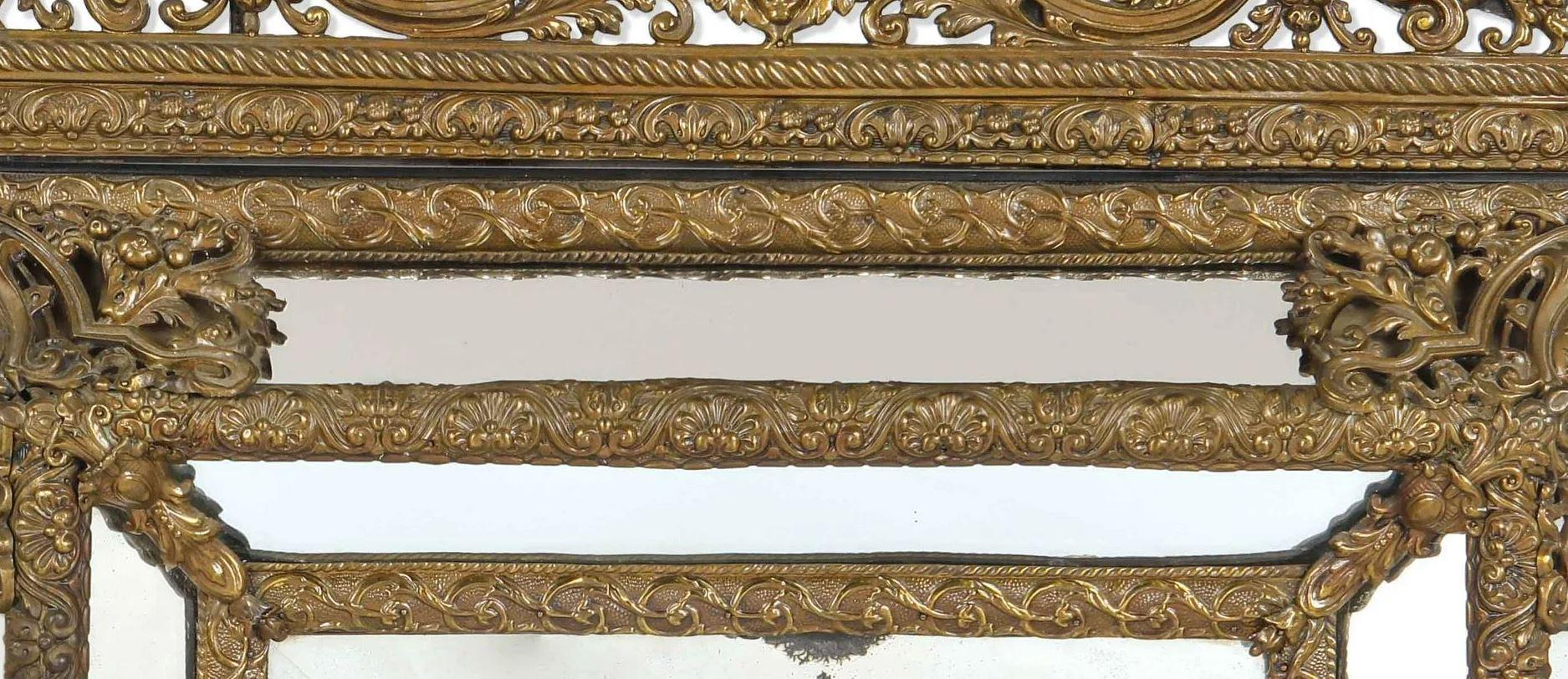 19th Century Dutch Baroque Style Repousse Mirror 5