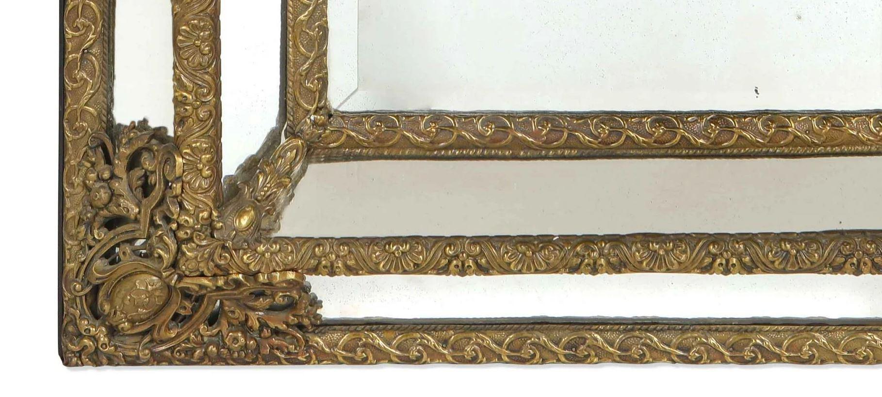 19th Century Dutch Baroque Style Repousse Mirror 6