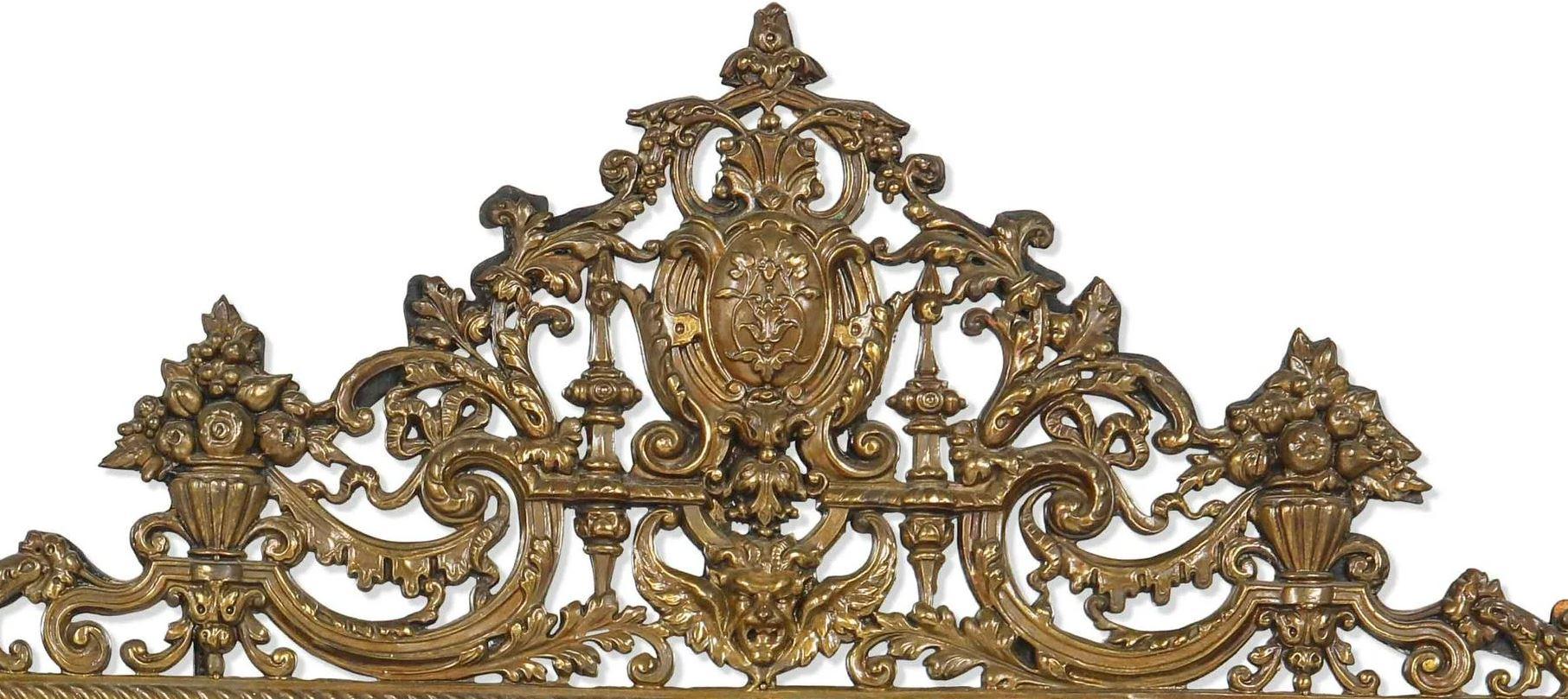 Brass 19th Century Dutch Baroque Style Repousse Mirror