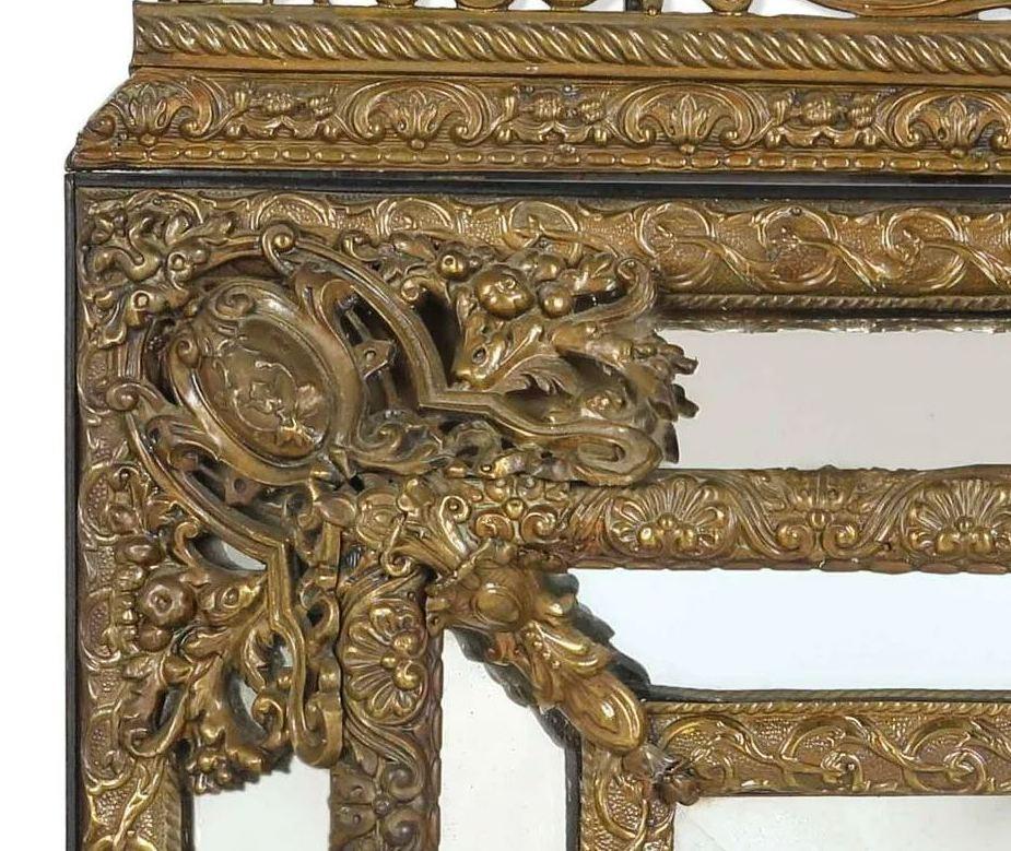 19th Century Dutch Baroque Style Repousse Mirror 2