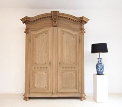 19th Century Dutch-Belgian Provincial Oak Wardrobe