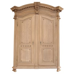 19th Century Dutch-Belgian Provincial Oak Wardrobe