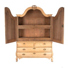19th Century Dutch Bleached Oak Cabinet