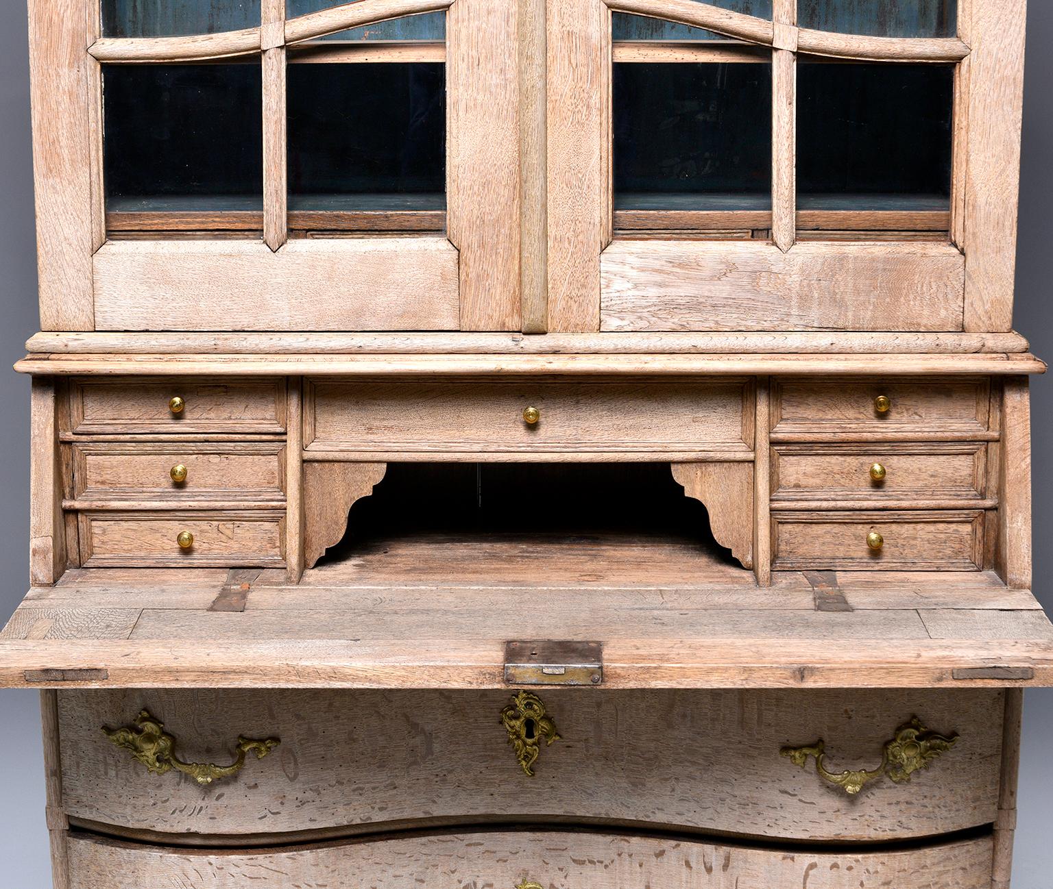 Bleached Oak Cupboard with Scrolled Top 5