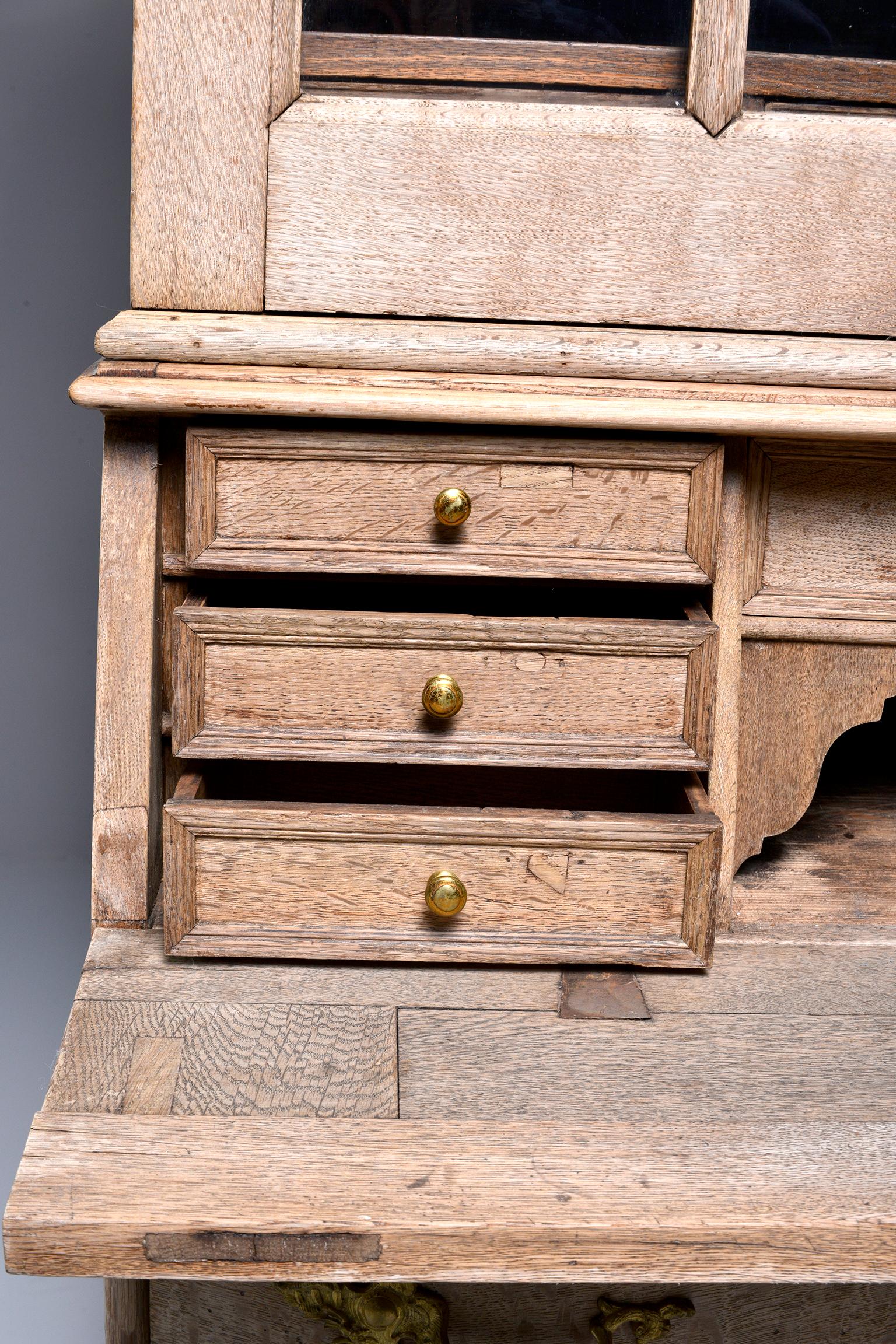 Bleached Oak Cupboard with Scrolled Top 2