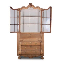19th Century Dutch Bleached Oak Secretary