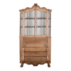 19th Century Dutch Bleached Oak Secretary